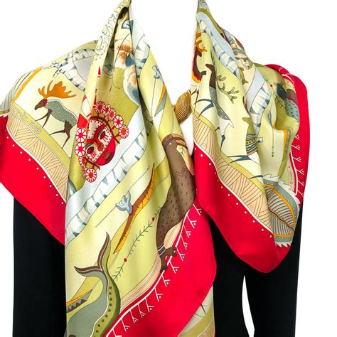 La Vie du Grand Nord Hermes Silk Scarf GRAIL 